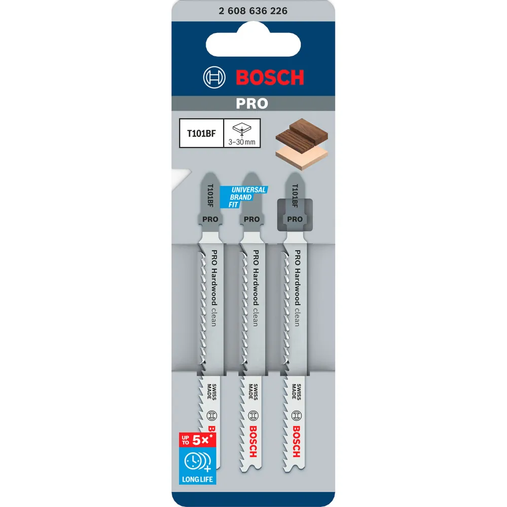 Bosch PRO Hardwood clean T101BF Stichsägeblatt 100 mm 3-tlg. - 2608636226