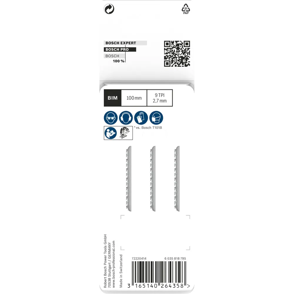 Bosch PRO Hardwood clean T101BF Stichsägeblatt 100 mm 3-tlg. - 2608636226