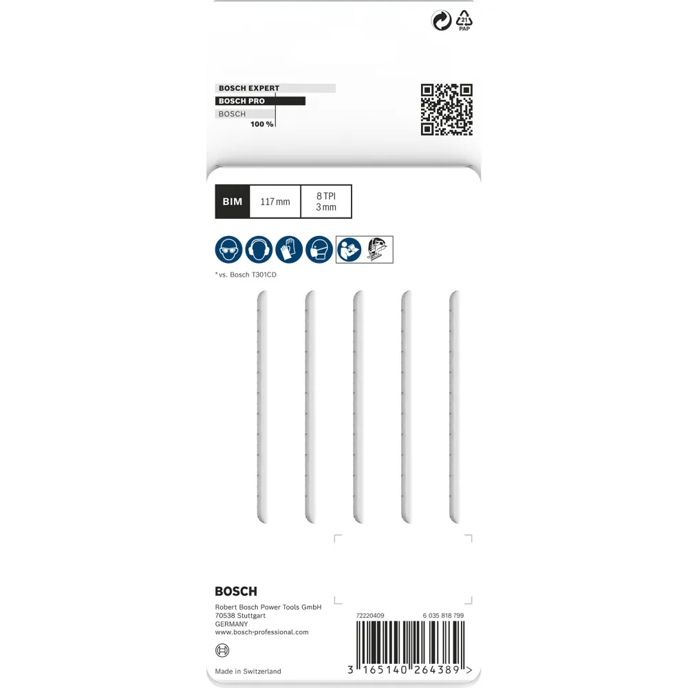 Bosch PRO Hardwood clean T301CDF Stichsägeblatt 117 mm 5-tlg. - 2608636229