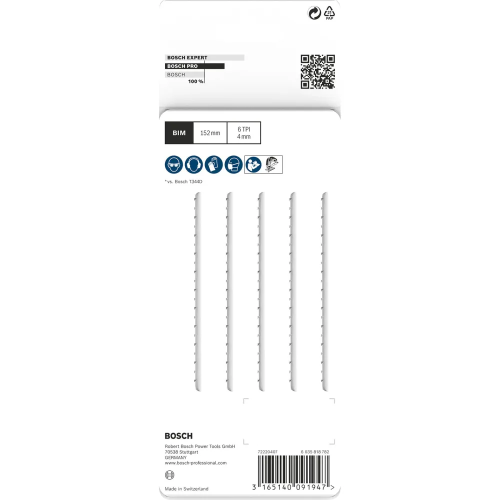 Bosch PRO Hardwood fast T344DF Stichsägeblatt 152 mm 5-tlg. - 2608634243