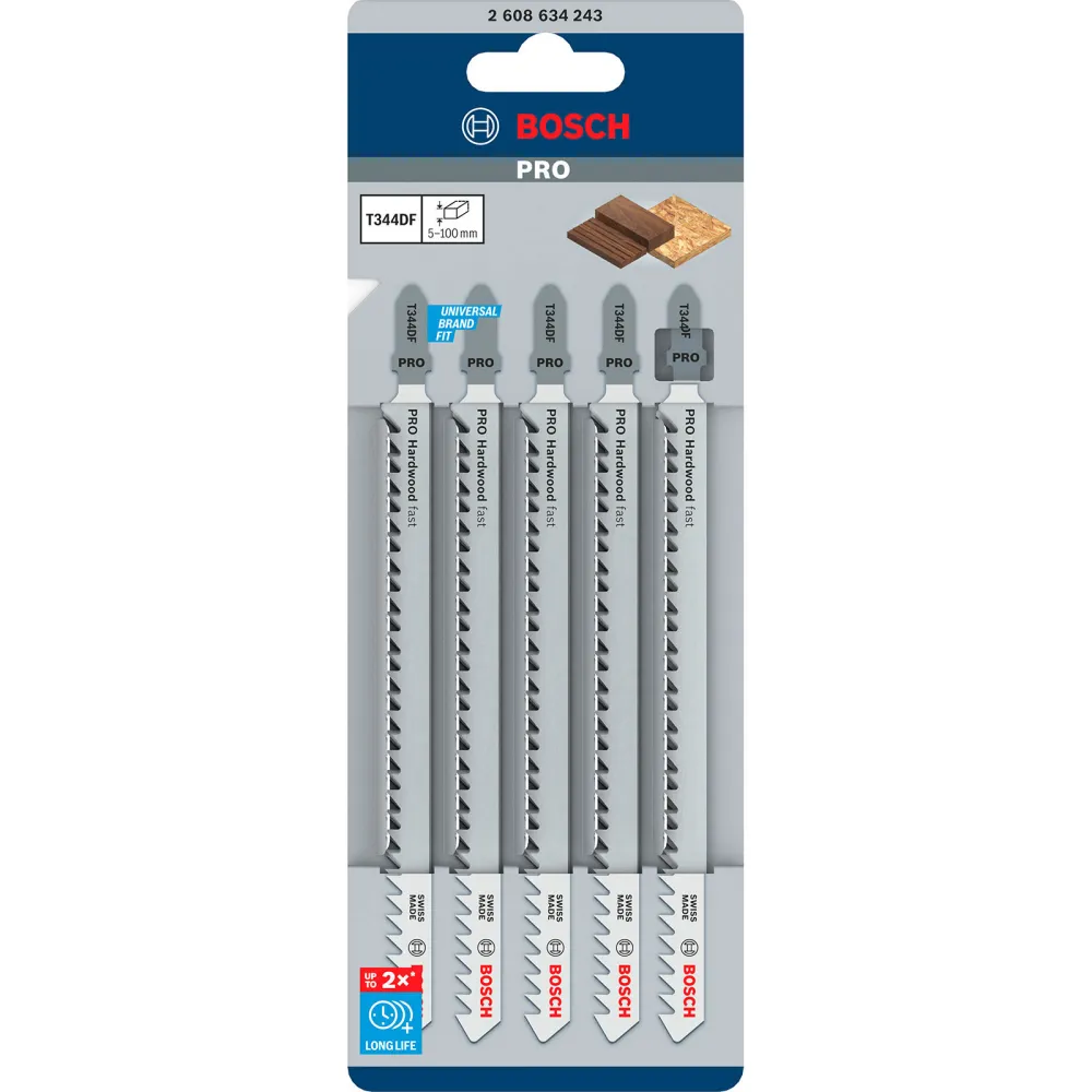 Bosch PRO Hardwood fast T344DF Stichsägeblatt 152 mm 5-tlg. - 2608634243