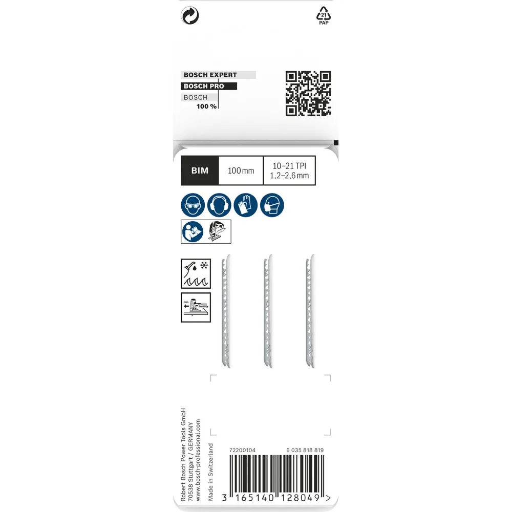 Bosch PRO Metal thick and thin T123XF Stichsägeblatt 100 mm 3-tlg. - 2608638472