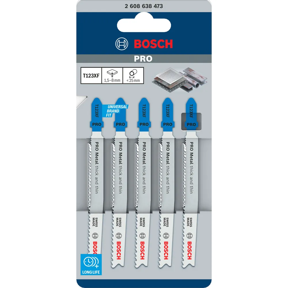 Bosch PRO Metal thick and thin T123XF Stichsägeblatt 100 mm 5-tlg. - 2608638473