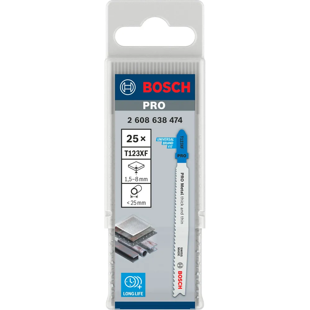 Bosch PRO Metal thick and thin T123XF Stichsägeblatt 100 mm 25-tlg. - 2608638474