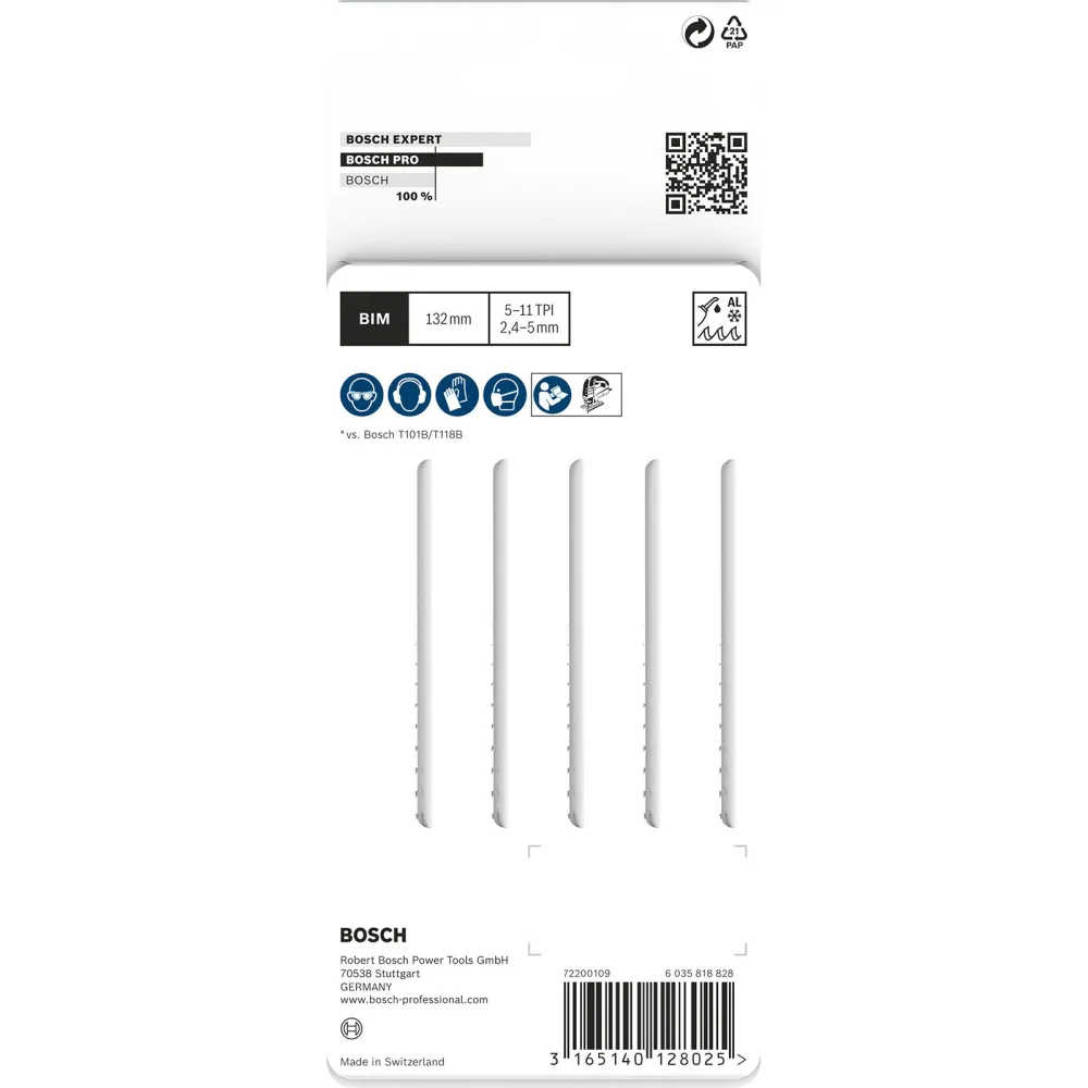 Bosch PRO Multi Material thick and thin T345XF Stichsägeblatt 132 mm 5-tlg. - 2608634994