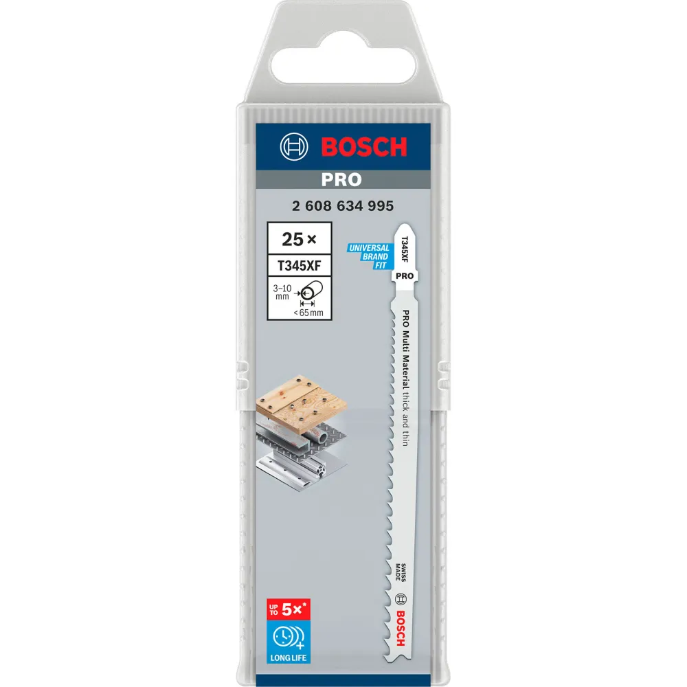Bosch PRO Multi Material thick and thin T345XF Stichsägeblatt 132 mm 25-tlg. - 2608634995