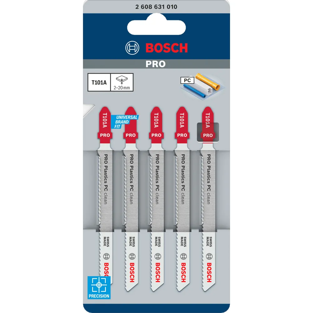 Bosch PRO Plastics PC clean T101A Stichsägeblatt 100 mm - 2608631010