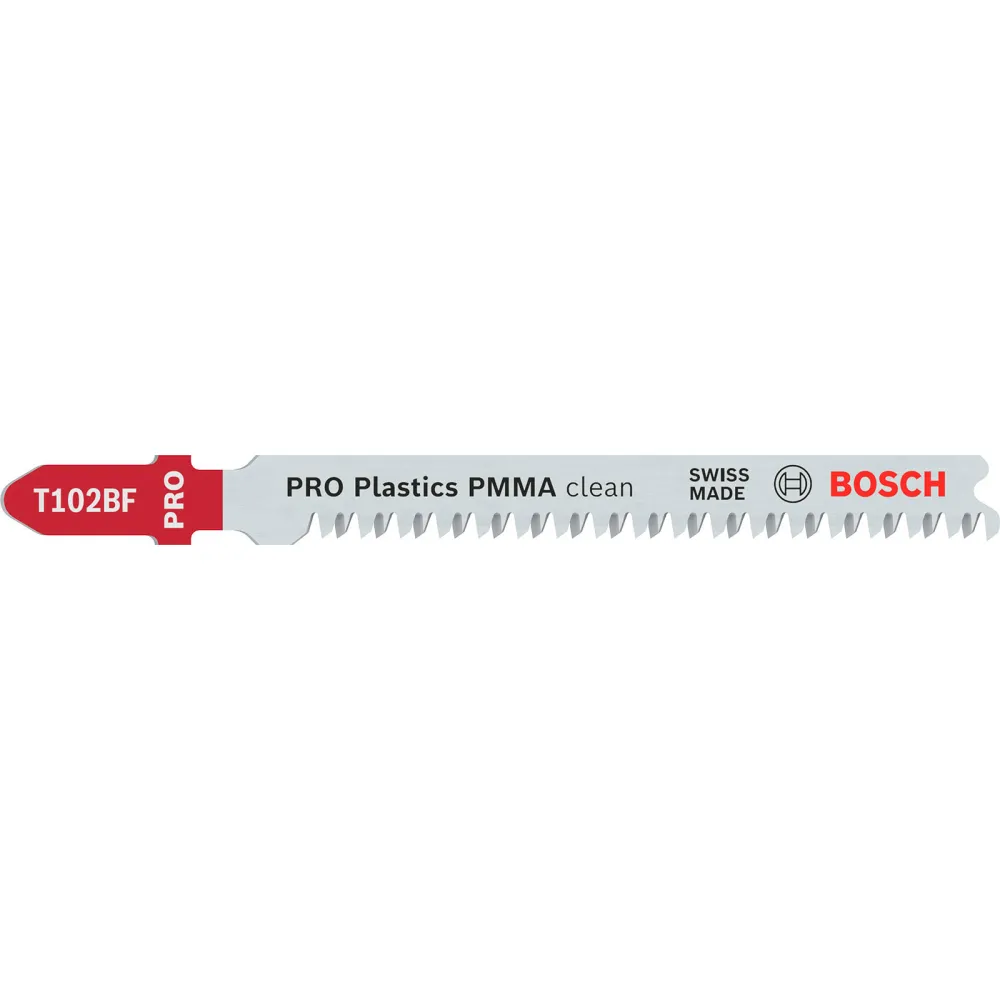 Bosch PRO Plastics PMMA clean T102BF Stichsägeblatt 92 mm 5-tlg. - 2608636781
