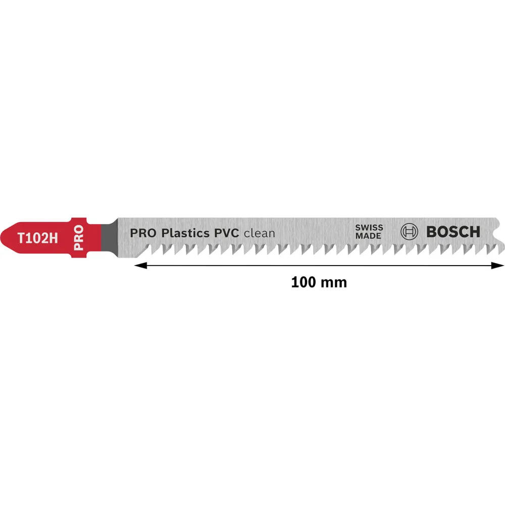 Bosch PRO Plastics PVC clean T102H Stichsägeblatt 100 mm 5-tlg. - 2608667446