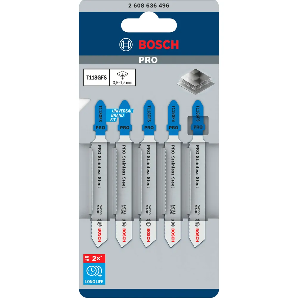 Bosch PRO Stainless Steel T118GFS Stichsägeblatt 83 mm 5-tlg. - 2608636496