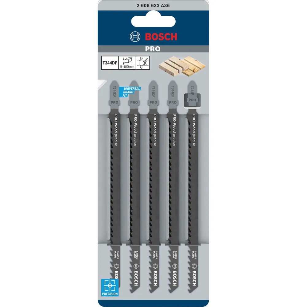Bosch PRO Wood precise T344DP Stichsägeblatt 152 mm 5-tlg. - 2608633A36
