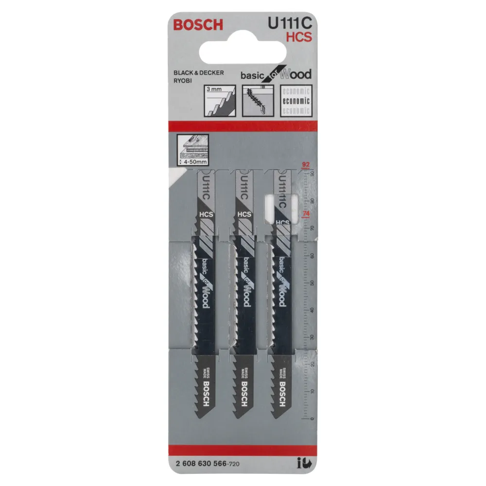 Bosch 3x Stichsägeblatt U 111 C Basic Wood - 2608630566