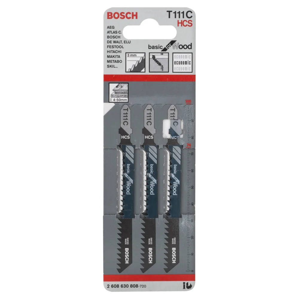 Bosch 3x Stichsägeblatt T 111 C Basic Wood - 2608630808