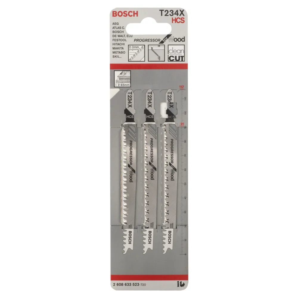 Bosch 3x Stichsägeblatt T 234 X Progressor Wood - 2608633523