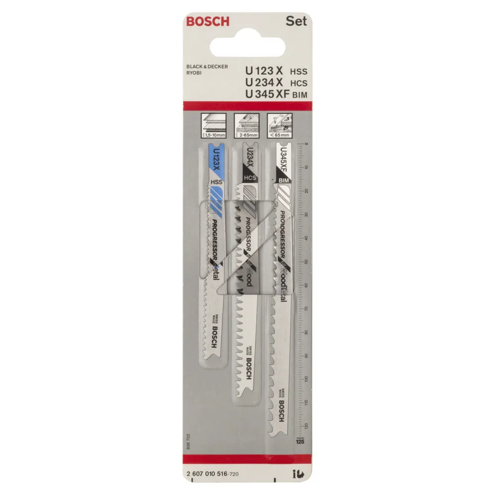 Bosch Stichsägeblatt-Set Progressor Wood and Metal, 3tlg., Universalschaft - 2607010516