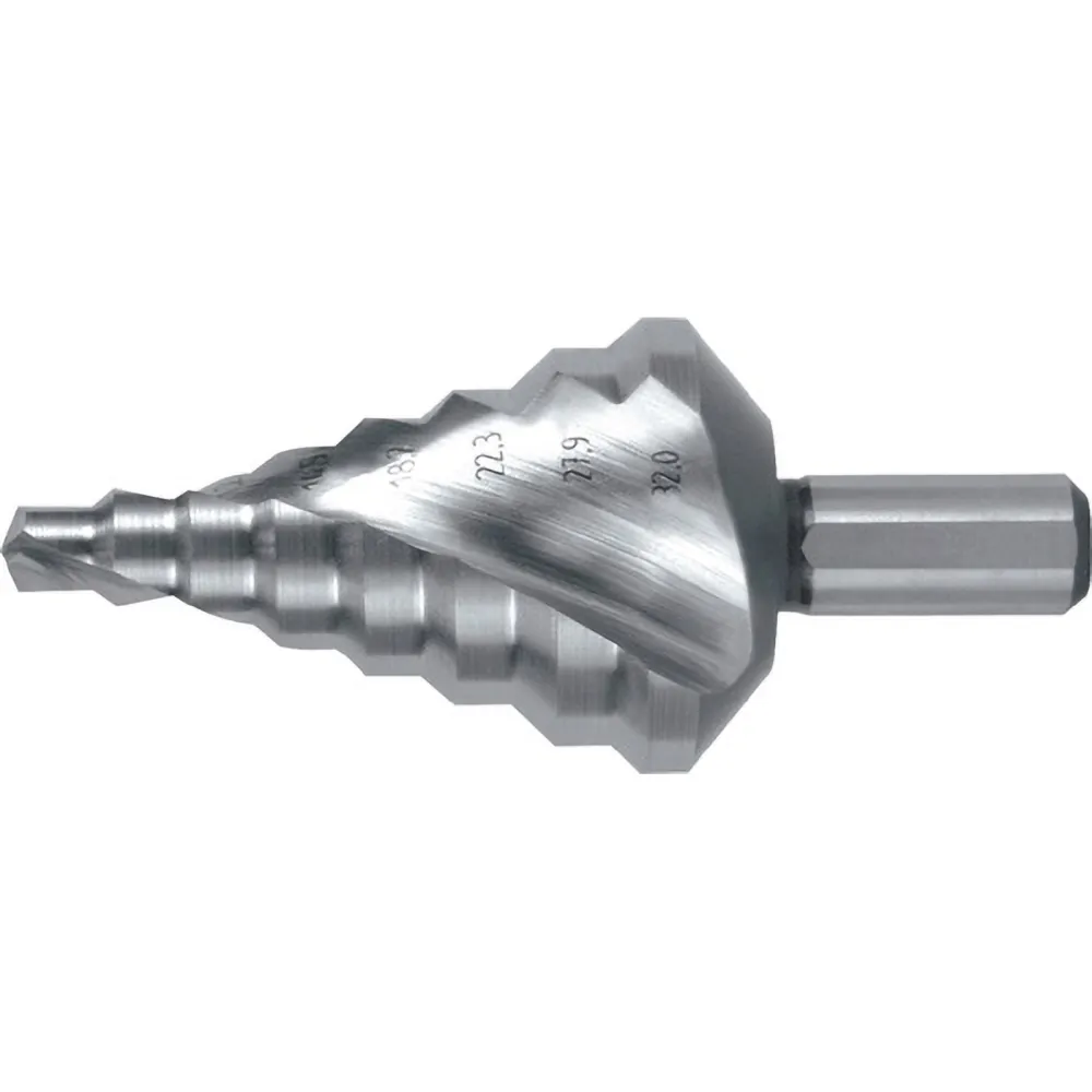 RUKO Stufenbohrer HSS spiralgenutet mit Kreuzanschliff 8 Stufen Ø 6 - 32 mm - 101057
