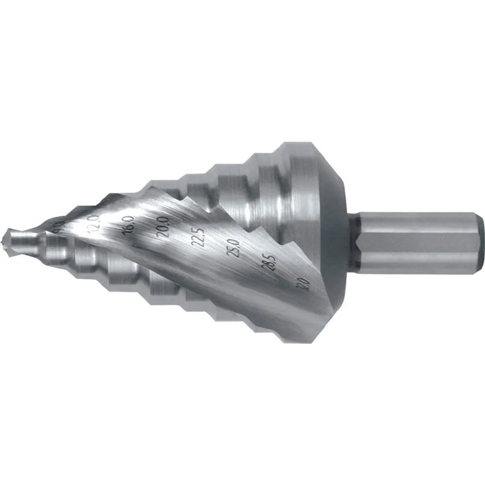 RUKO Stufenbohrer HSS spiralgenutet mit Kreuzanschliff 12 Stufen Ø 6 - 32 mm - 101096