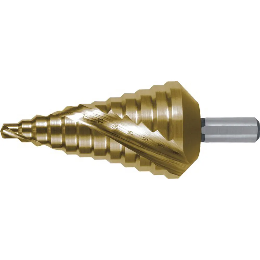 RUKO Stufenbohrer HSS-TiN spiralgenutet mit Kreuzanschliff Ø 6 - 38 mm - 101053T