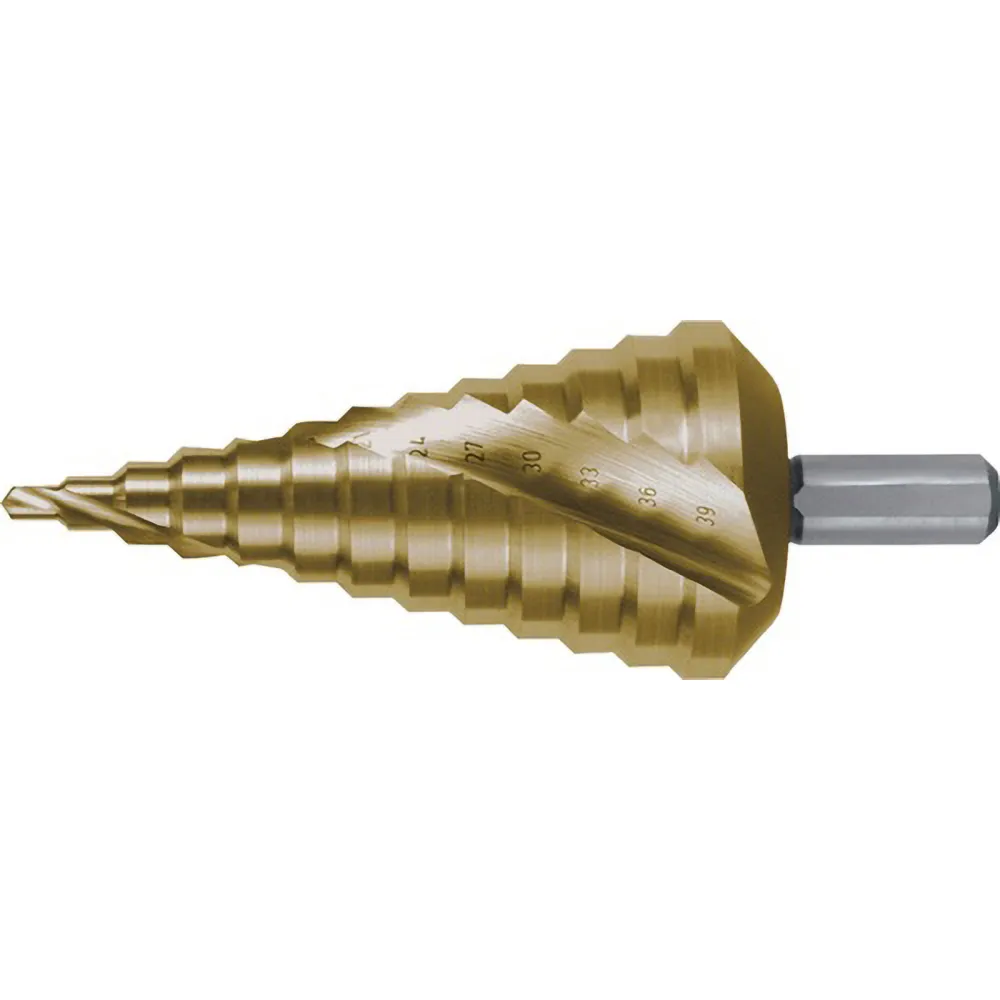 RUKO Stufenbohrer HSS-TiN spiralgenutet mit Kreuzanschliff Ø 4 - 39 mm - 101056T