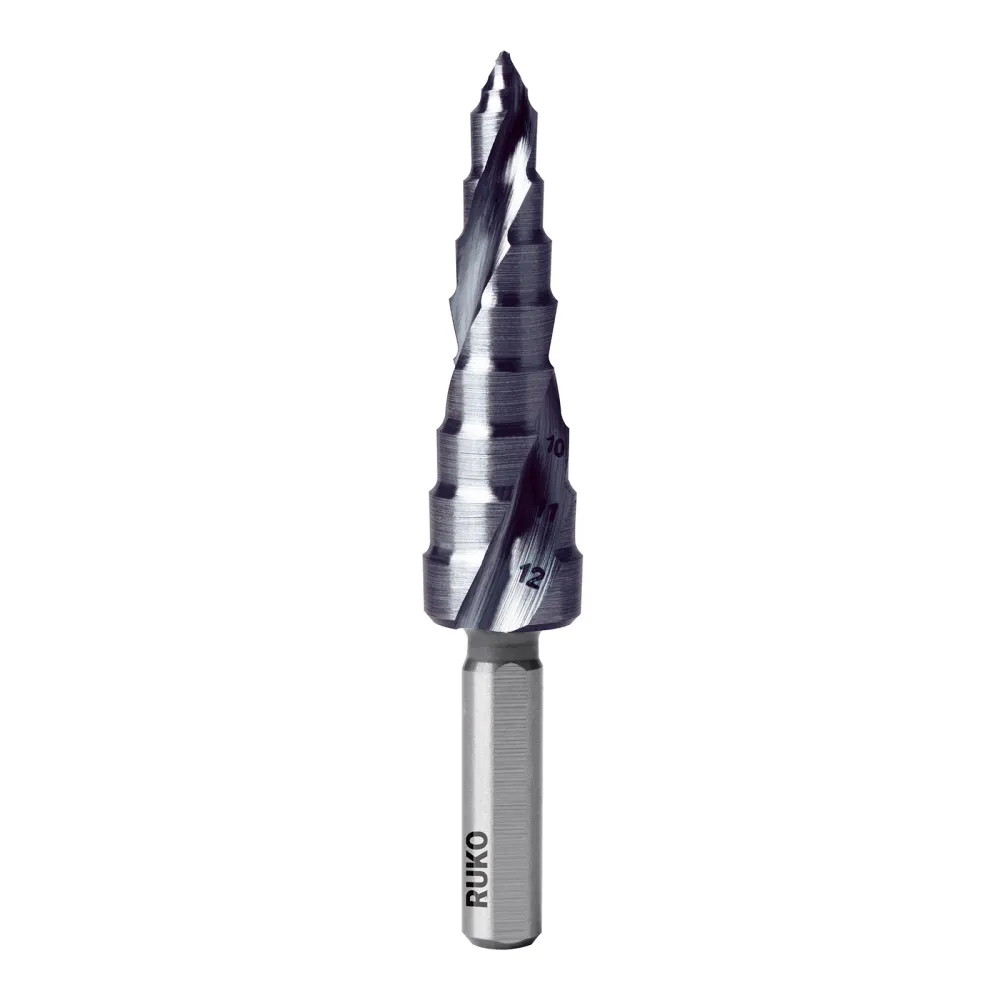 RUKO ULTIMATECUT Stufenbohrer HSS RUnaTEC mit FLOWSTEP® Spitze Gr.0/9 - 101650-9P
