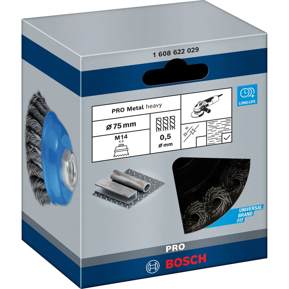 Bosch PRO Metal heavy Topfbürste 75 x 0,50 mm Gewinde - 1608622029