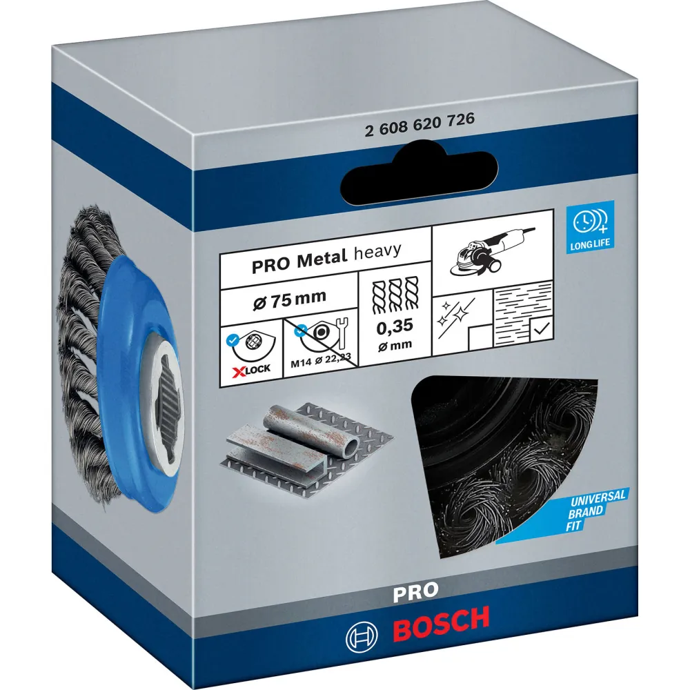 Bosch PRO Metal heavy X-Lock Topfbürste 75 x 0,35 mm - 2608620726