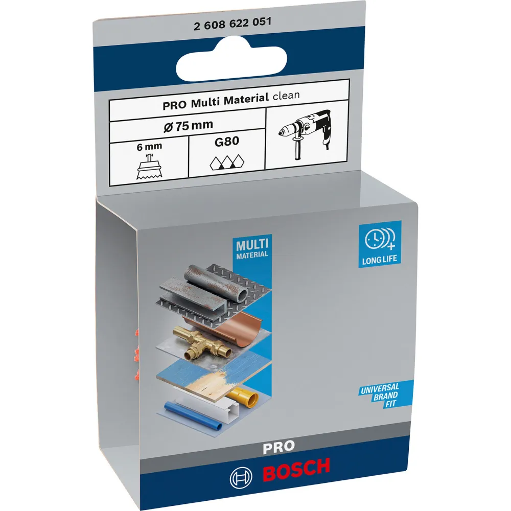 Bosch PRO Multi Material clean Topfbürste 75 x 1 mm gerader Schaft - 2608622051
