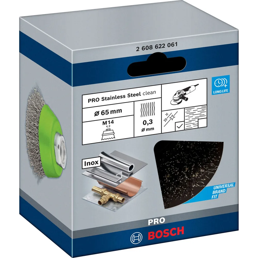 Bosch PRO Stainless Steel clean Topfbürste 65 x 0,30 mm Gewinde - 2608622061
