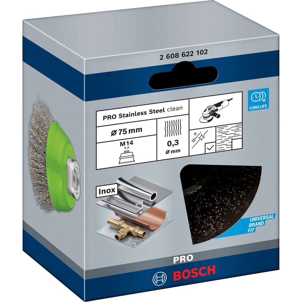 Bosch PRO Stainless Steel clean Topfbürste 75 x 0,30 mm Gewinde - 2608622102