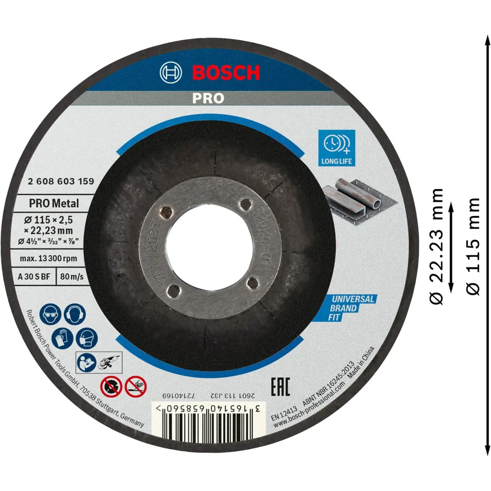 Bosch PRO Metal Trennscheibe 115 x 2,5 x 22,23 mm - 2608603159