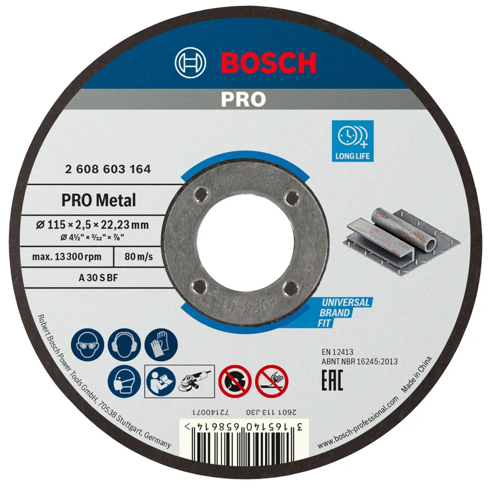 Bosch PRO Metal Trennscheibe 115 x 2,5 x 22,23 mm - 2608603164