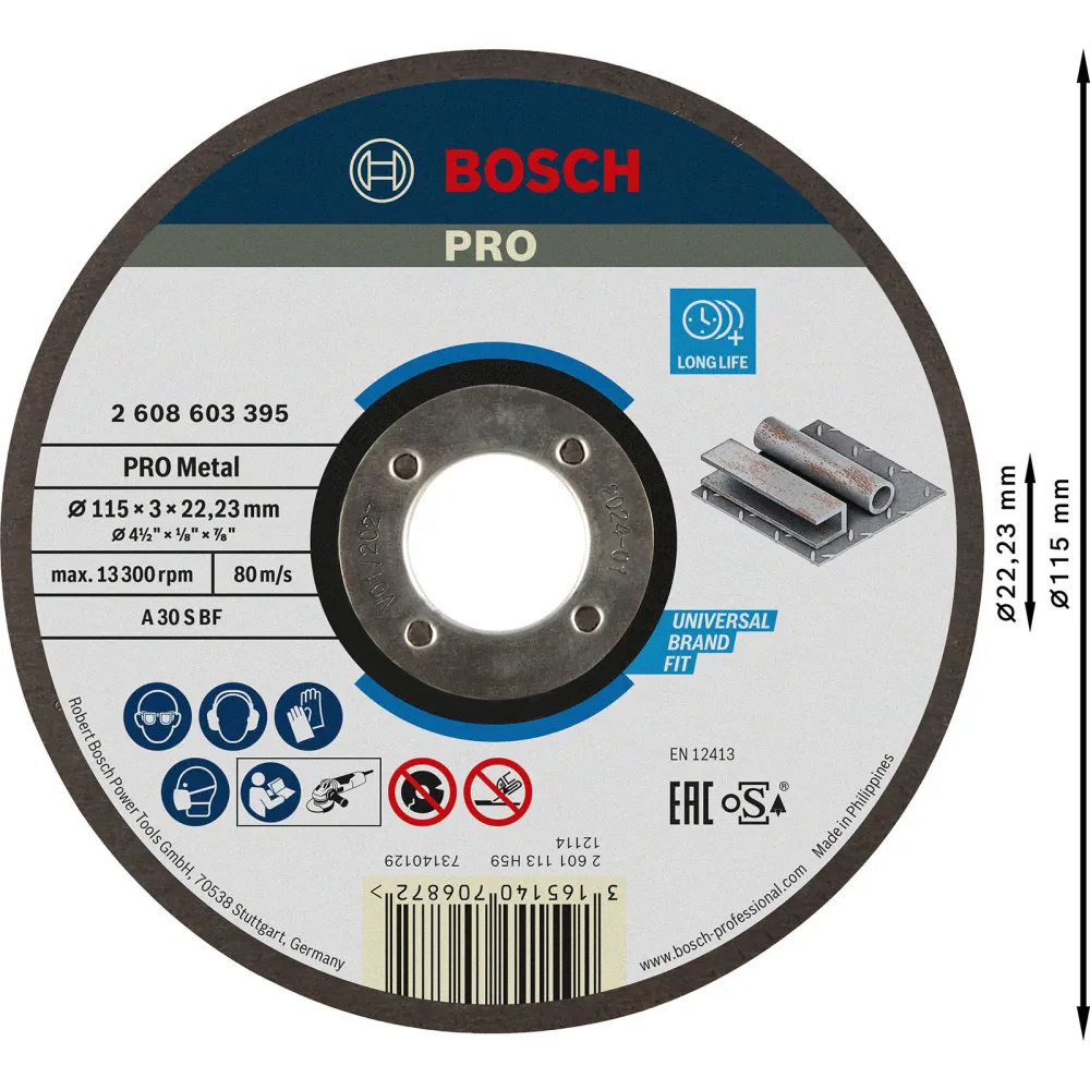 Bosch PRO Metal Trennscheibe 115 x 3 x 22,23 mm - 2608603395