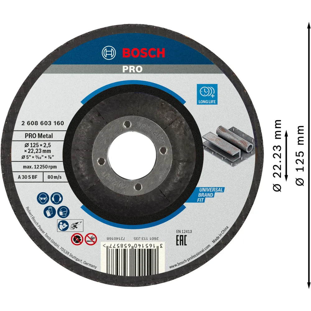 Bosch PRO Metal Trennscheibe 125 x 2,5 x 22,23 mm - 2608603160
