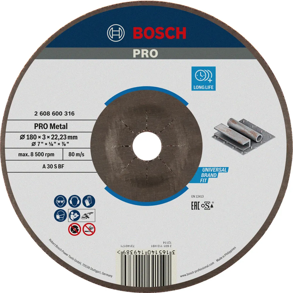 Bosch PRO Metal Trennscheibe 180 x 3 x 22,23 mm - 2608600316