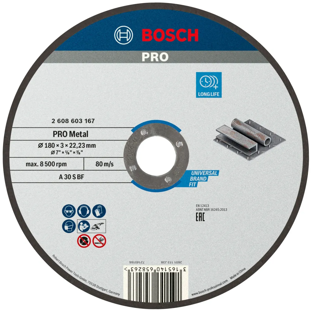Bosch PRO Metal Trennscheibe 180 x 3 x 22,23 mm - 2608603167