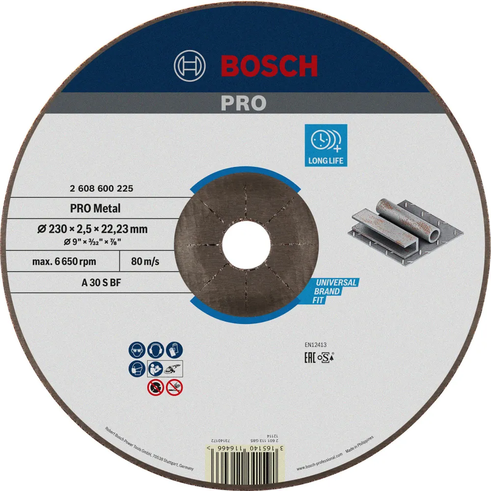 Bosch PRO Metal Trennscheibe 230 x 2,5 x 22,23 mm - 2608600225