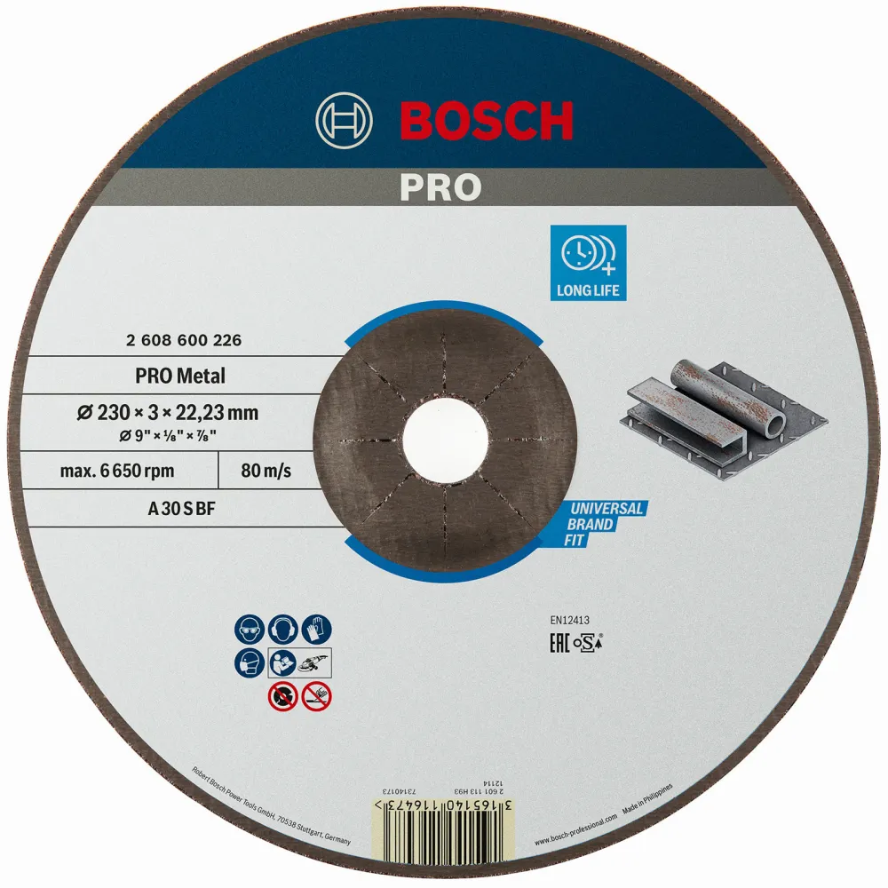 Bosch PRO Metal Trennscheibe 230 x 3 x 22,23 mm - 2608600226
