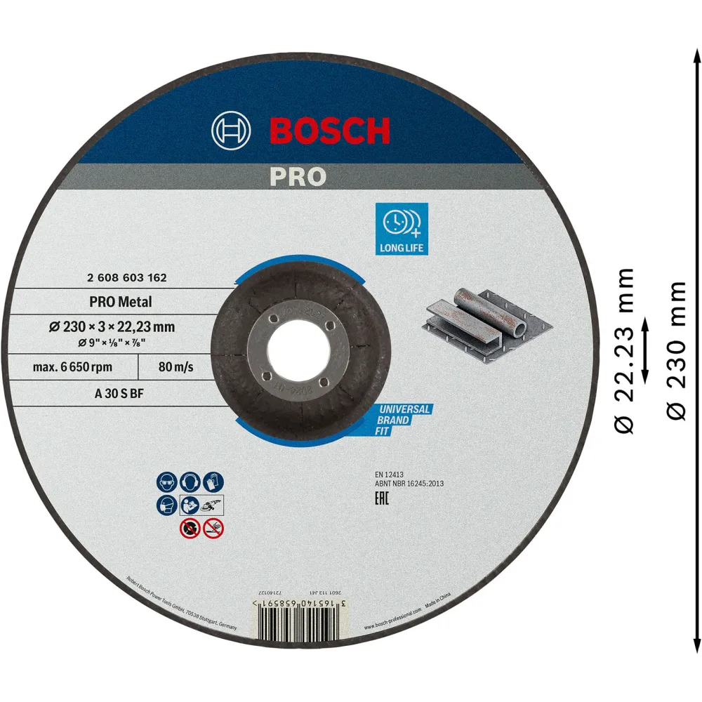 Bosch PRO Metal Trennscheibe 230 x 3 x 22,23 mm - 2608603162