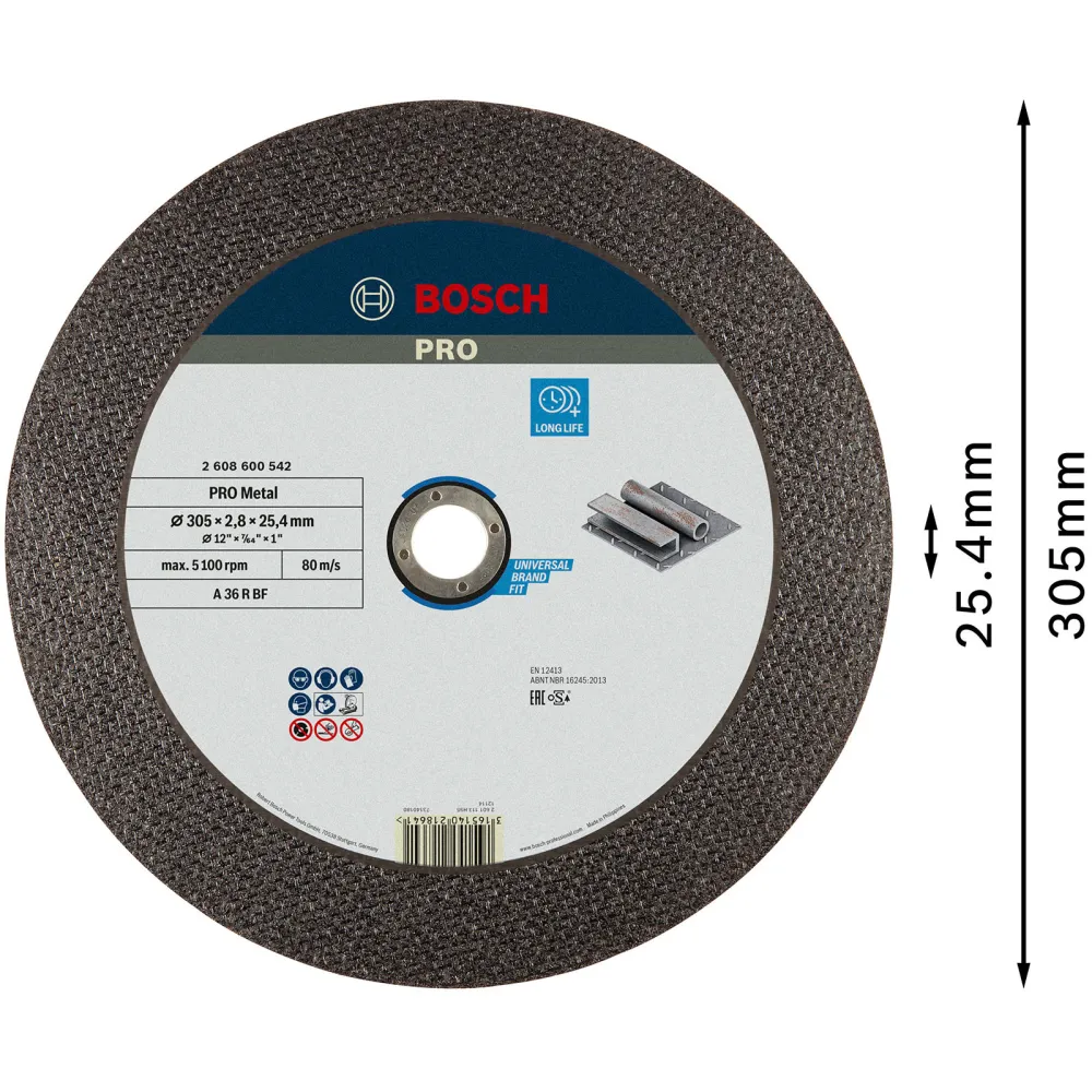 Bosch PRO Metal Trennscheibe 300 x 2,8 x 25,4 mm - 2608600542