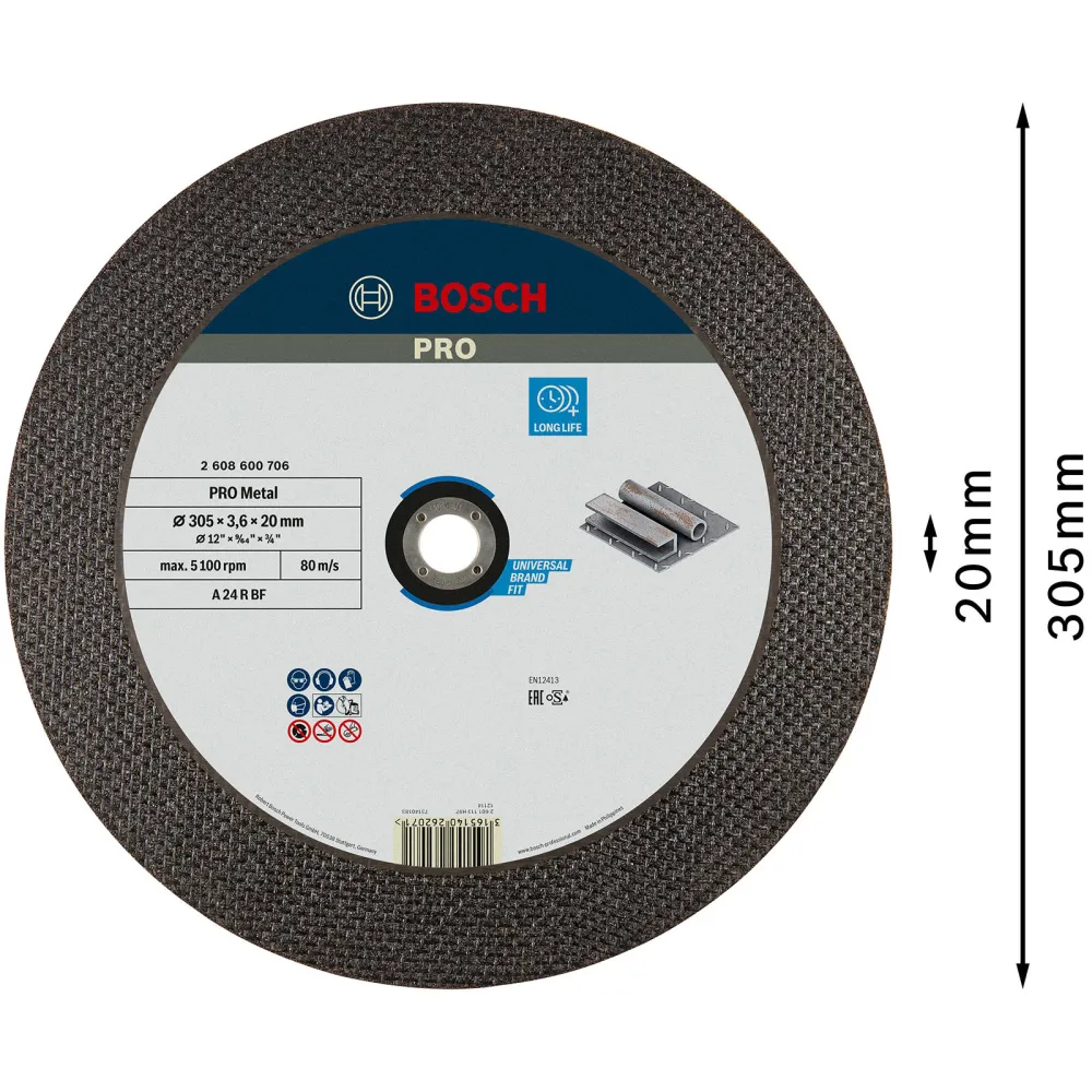 Bosch PRO Metal Trennscheibe 300 x 3,5 x 20 mm - 2608600706