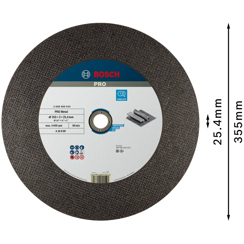 Bosch PRO Metal Trennscheibe 355 x 2,8 x 25,4 mm - 2608600543