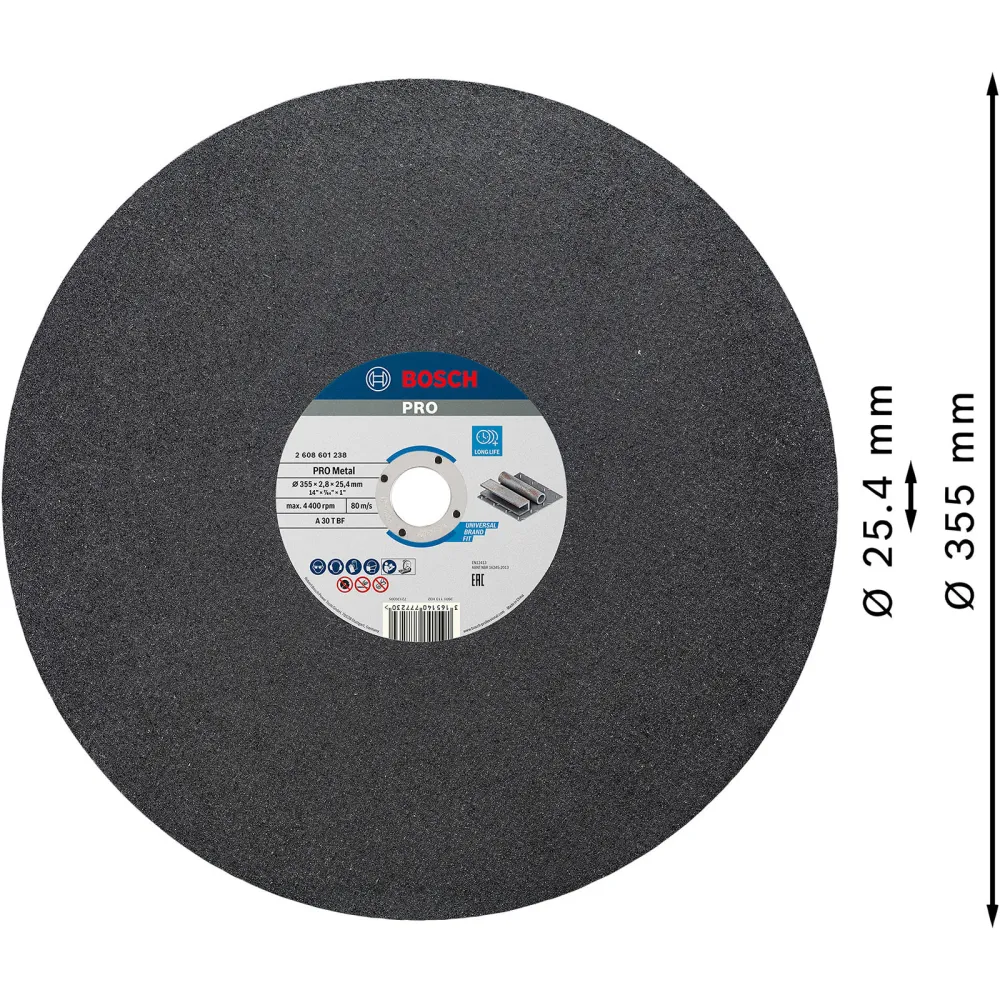Bosch PRO Metal Trennscheibe 355 x 2,8 x 25,4 mm - 2608601238