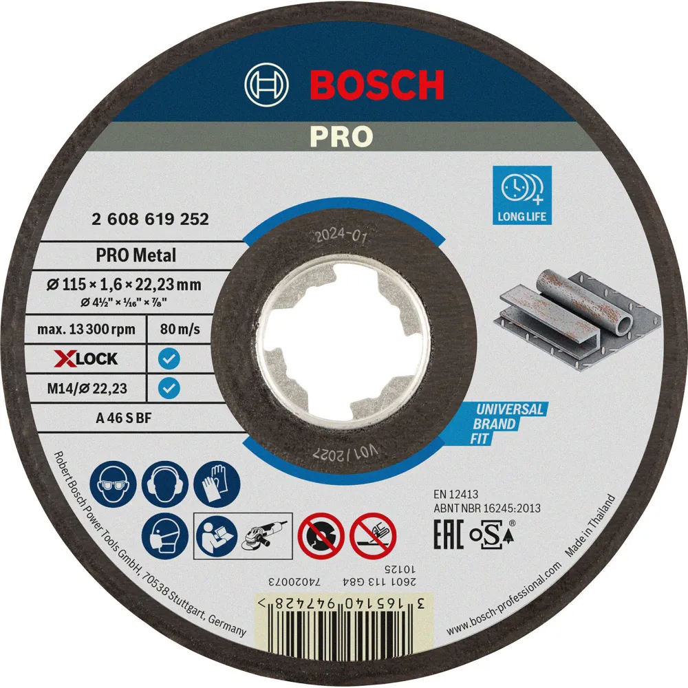 Bosch PRO Metal X-Lock Trennscheibe 115 x 1,6 x 22,23 mm - 2608619252
