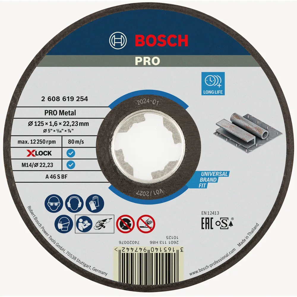 Bosch PRO Metal X-Lock Trennscheibe 125 x 1,6 x 22,23 mm - 2608619254