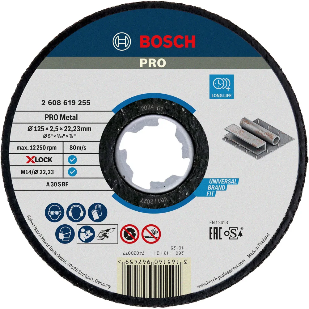 Bosch PRO Metal X-Lock Trennscheibe 125 x 2,5 x 22,23 mm - 2608619255