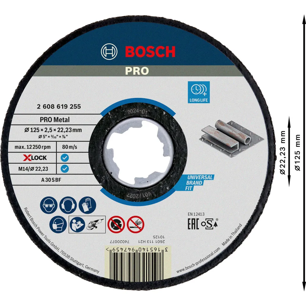 Bosch PRO Metal X-Lock Trennscheibe 125 x 2,5 x 22,23 mm - 2608619255