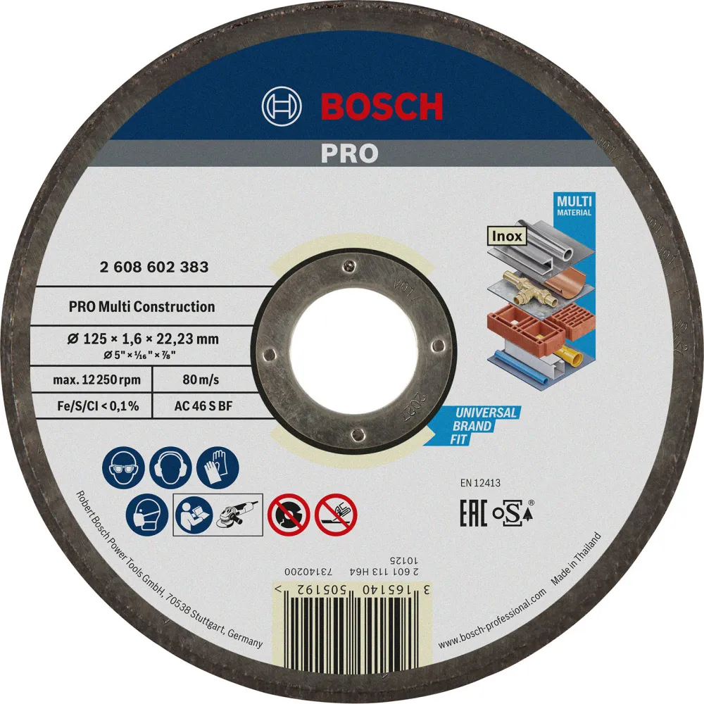 Bosch PRO Multi Material Schleifscheibe 125 x 1,6 x 22,23 mm - 2608602383