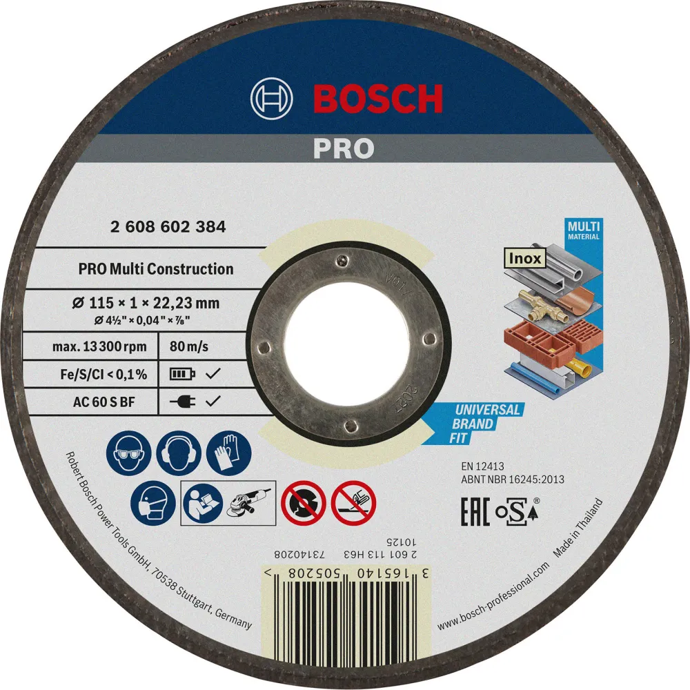 Bosch PRO Multi Material Trennscheibe 115 x 1 x 22,23 mm - 2608602384