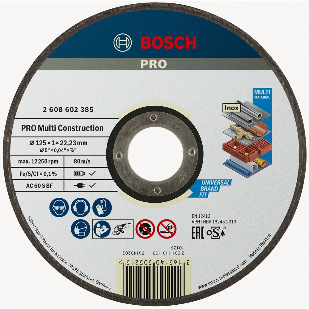 Bosch PRO Multi Material Trennscheibe 125 x 1 x 22,23 mm - 2608602385