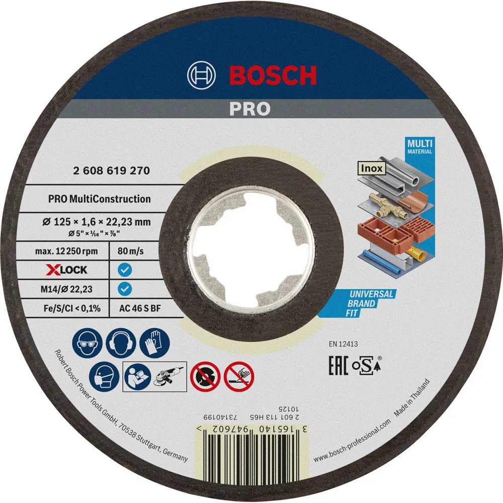 Bosch PRO Multi Material X-Lock Trennscheibe 125 x 1,6 x 22,23 mm - 2608619270